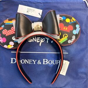 Dooney & Bourke Black Bow Minnie Ear Headband with Multicolor Printed Ears